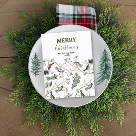 Chickadevögel Berries & Pinecones Weihnachten