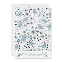 Chickadevögel Niedlich Blaue graue Blume Berries