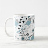 Chickadevögel Niedlich Blaue graue Blume Berries Kaffeetasse (Links)