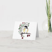 Chickadewatercolor Charming Note Card (Vorderseite)