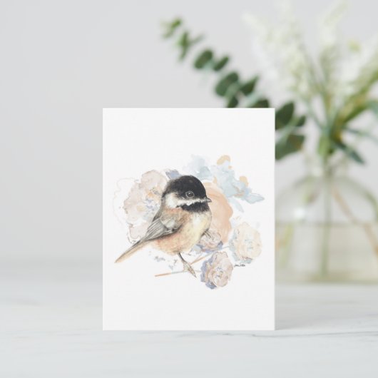 Chickadewatercolor Karte (Stehend Vorderseite)