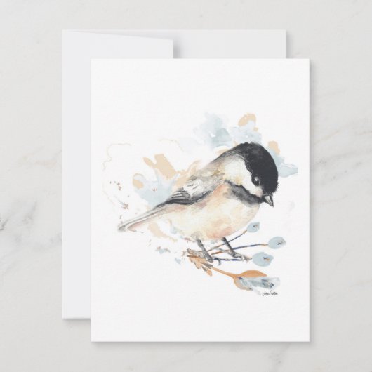 Chickadewatercolor Karte (Vorderseite)