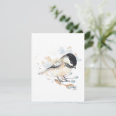 Chickadewatercolor Karte (Stehend Vorderseite)
