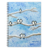 Chickadeweine auf Baumzweigen im Winterschnee Notizblock (Vorderseite)