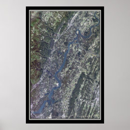 Chickamauga Lake Tennessee Satelliten Poster Karte