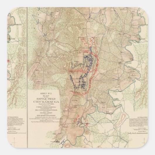 Chickamauga, Tal der Türkei Quadratischer Aufkleber (Vorderseite)