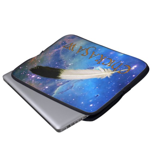 CHICKASAW Nation & Feather Space Notebook-Sieb Laptopschutzhülle (Vorne Knopf)