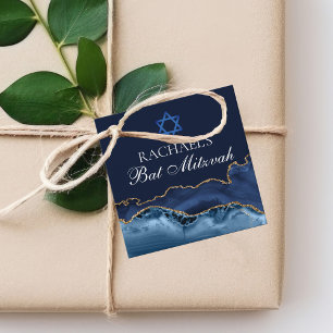 Chicke Bat Mitzwa Feier Navy Blau Gold Fortune Geschenkanhänger