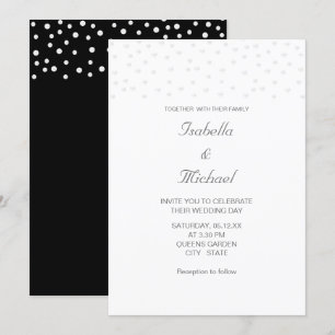 Chicke Perlen auf schwarzer und weißer Hochzeitsei Einladung