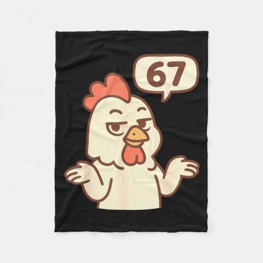 Chicken 67 Meme Six Seven Funny Gen Alpha Fleecedecke (Vorderseite)