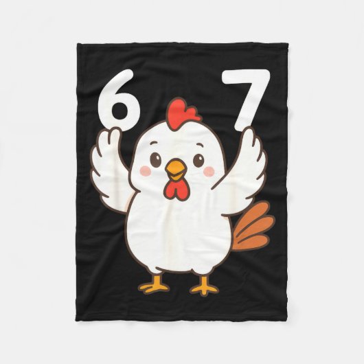 Chicken 67 Meme Six Seven Funny Gen Alpha  Fleecedecke (Vorderseite)