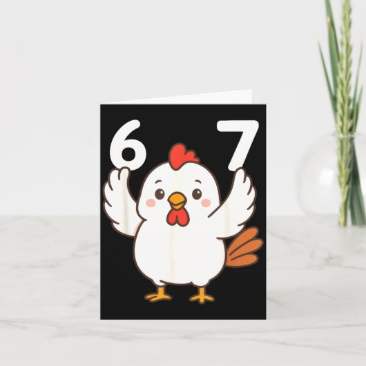 Chicken 67 Meme Six Seven Funny Gen Alpha Karte (Vorderseite)