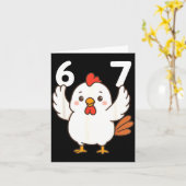 Chicken 67 Meme Six Seven Funny Gen Alpha Karte (Gelbe Blume)