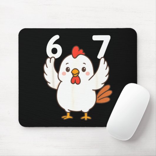 Chicken 67 Meme Six Seven Funny Gen Alpha  Mousepad (Mit Mouse)