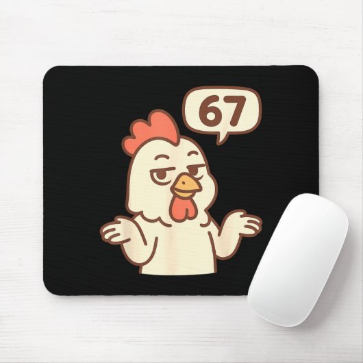 Chicken 67 Meme Six Seven Funny Gen Alpha  Mousepad (Mit Mouse)
