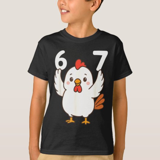 Chicken 67 Meme Six Seven Funny Gen Alpha T-Shirt (Vorderseite)