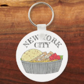 Chicken and Rice Platter Plate NYC Halal Cart Food Schlüsselanhänger (Vorderseite)