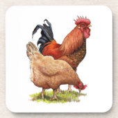 Chicken And Rooster Art, Poultry, Farm Animals Getränkeuntersetzer (Vorderseite)