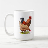 Chicken And Rooster Art, Poultry, Farm Animals Kaffeetasse (Links)