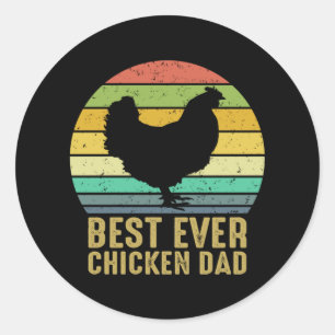 Chicken Art Best Ever Chicken Vater Runder Aufkleber
