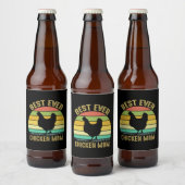 Chicken Art Beste Mama für Hühner Bierflaschenetikett (Flaschen)
