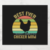 Chicken Art Beste Mama für Hühner Bierflaschenetikett (Einzelnes Label)