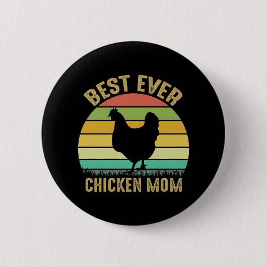 Chicken Art Beste Mama für Hühner Button (Vorderseite)
