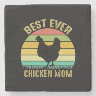 Chicken Art Beste Mama für Hühner Steinuntersetzer