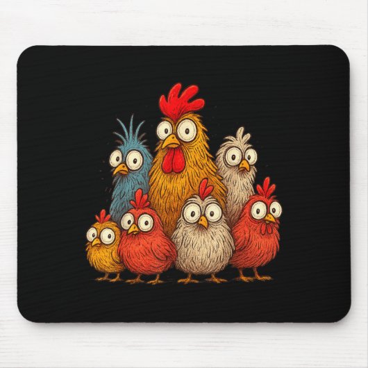 Chicken Art Crazy Chicken For Men Women Kid Boy Fa Mousepad (Vorne)