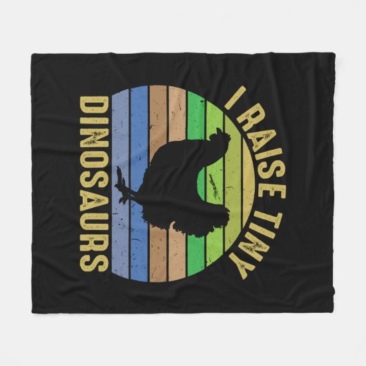 Chicken Art I Raise Tiny Dinosaurs Fleecedecke (Vorderseite (Horizontal))