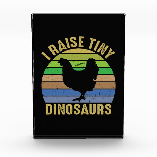 Chicken Art I Raise Tiny Dinosaurs Fotoblock (Vorderseite)
