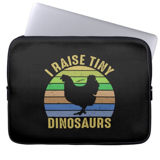 Chicken Art I Raise Tiny Dinosaurs Laptopschutzhülle (Vorderseite)
