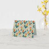 Chicken Art Pattern Inside Template Text Karte (Gelbe Blume)