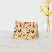 Chicken Art Pattern Inside Template Text Karte (Gelbe Blume)