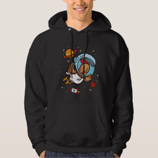 Chicken Astronaut in Space Poultry Farming Lover  Hoodie