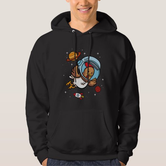 Chicken Astronaut in Space Poultry Farming Lover Hoodie (Vorderseite)