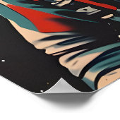 Chicken Astronaut Poster, Chicken Retro Print Poster (Ecke)