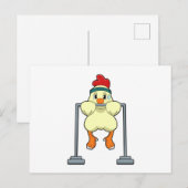 Chicken at Fitness Pull-ups Postkarte (Vorne/Hinten)