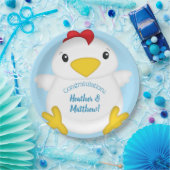 Chicken Baby Dusche Blue Pappteller (Party)