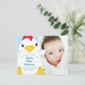 Chicken Baby Dusche Blue Postkarte (Stehend Vorderseite)