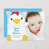 Chicken Baby Dusche Blue Postkarte (Vorne/Hinten)