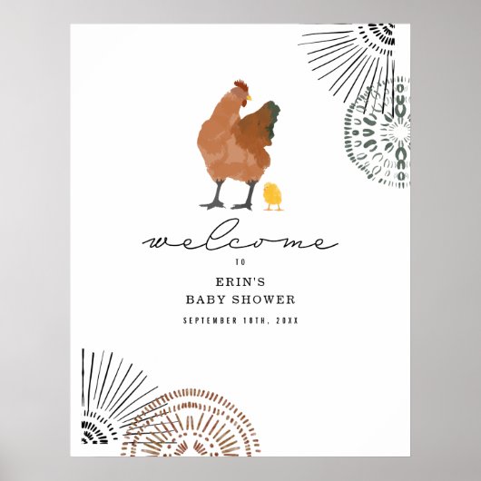 Chicken Baby Dusche Willkommen Poster (Vorne)