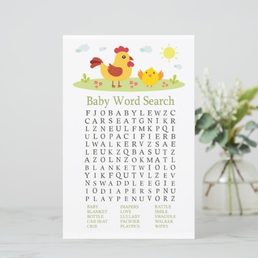Chicken Baby Shooter Word Search Game (Stehend Vorderseite)