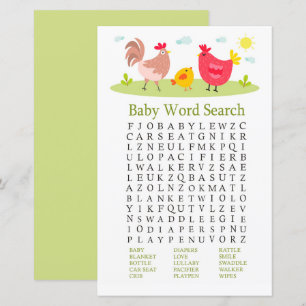 Chicken Baby Shooter Word Search Game