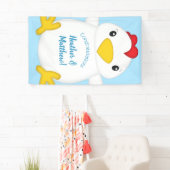 Chicken Baby Shower Blue Boy Banner (Insitu)