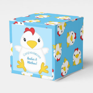 Chicken Baby Shower Blue Boy Geschenkschachtel