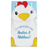 Chicken Baby Shower Blue Boy Kleine Geschenktüte (Vorderseite)