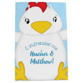 Chicken Baby Shower Blue Boy Mittlere Geschenktüte (Vorderseite)