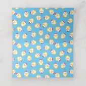 Chicken Baby Shower Blue Boy Platzkarte (Innenseite Aufgefaltet)