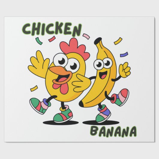 CHICKEN BANANA DANCE GESCHENKPAPIER (Flach)